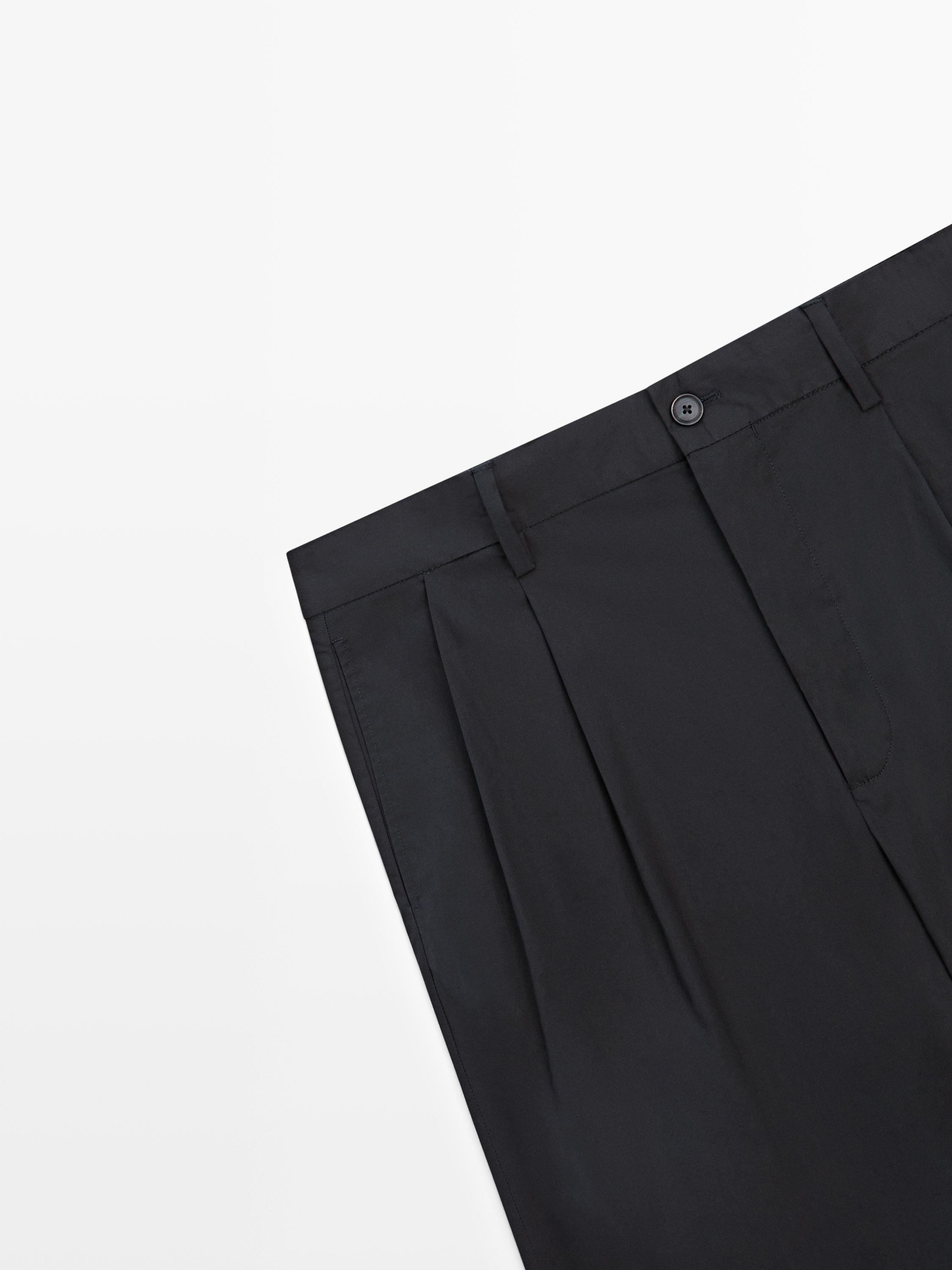 Pantalon double pince en coton